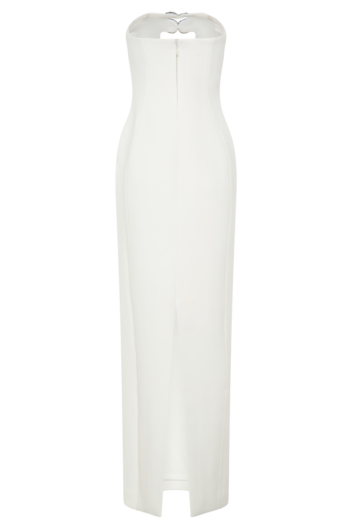 Hilda Embellished Strapless Maxi Dress - White