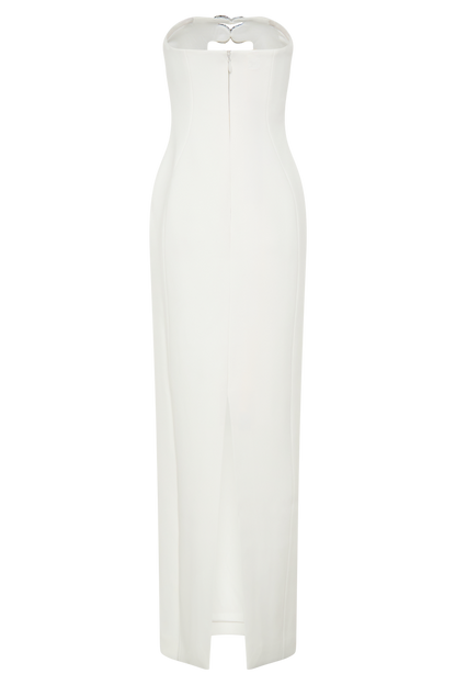 Hilda Embellished Strapless Maxi Dress - White