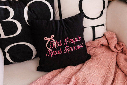 Hot People Read Romance Faux Suede Square Pillowcase