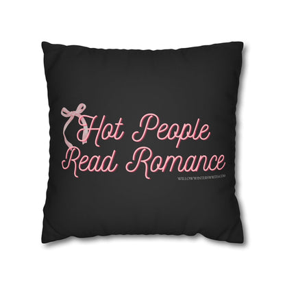 Hot People Read Romance Faux Suede Square Pillowcase