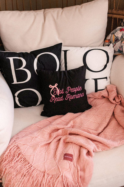 Hot People Read Romance Faux Suede Square Pillowcase