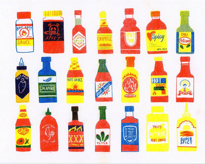 Hot Sauce Risograph Print | 8.5"x11" | Christina Hu