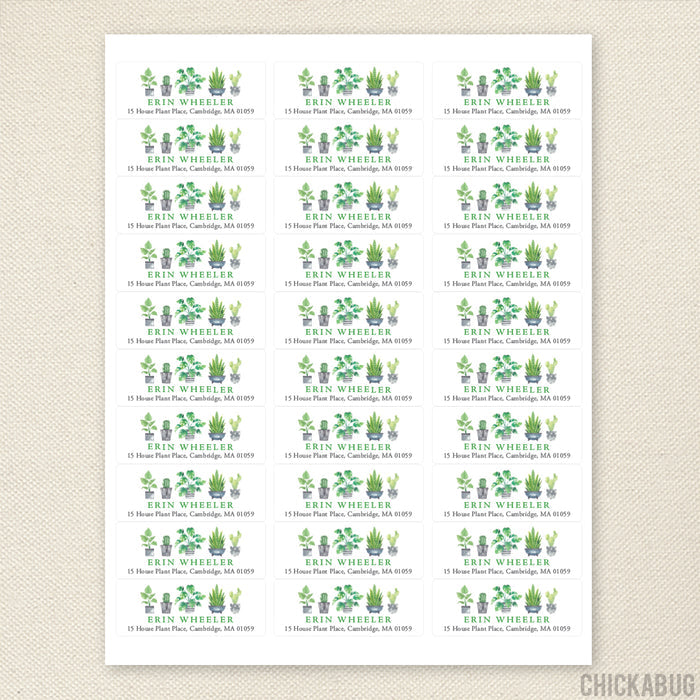 Houseplants Address Labels