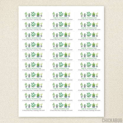 Houseplants Address Labels