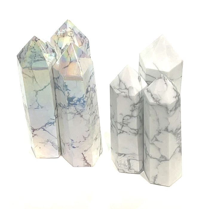 Howlite gemstone tower