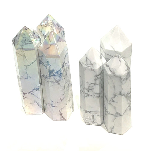 Howlite gemstone tower