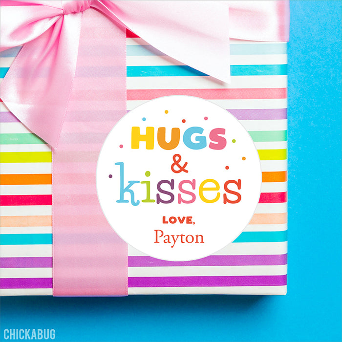 "Hugs and Kisses" Confetti Stickers