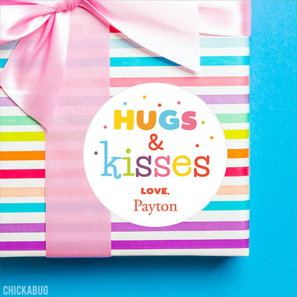 "Hugs and Kisses" Confetti Stickers
