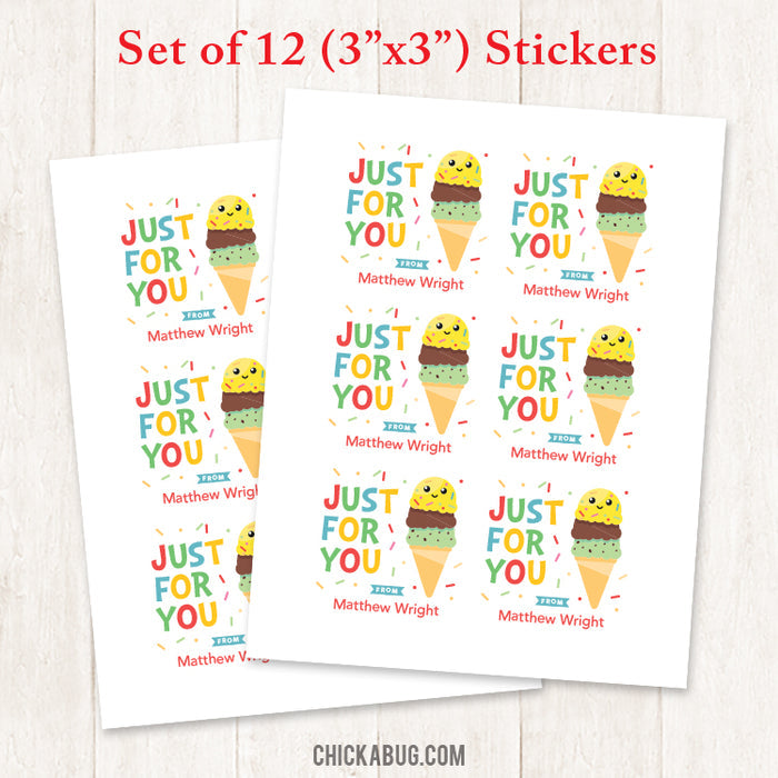 Ice Cream Cone Gift Labels