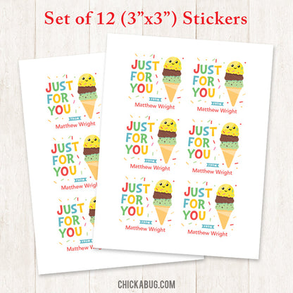 Ice Cream Cone Gift Labels