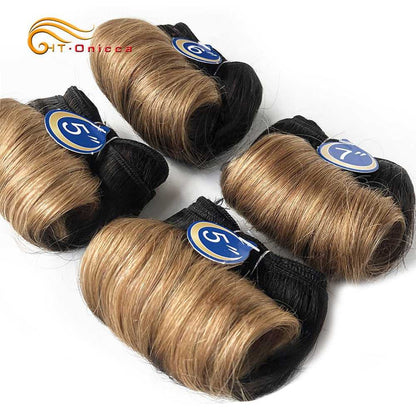 Indian loose wave 4 bundles with closure, 100% Remy human hair