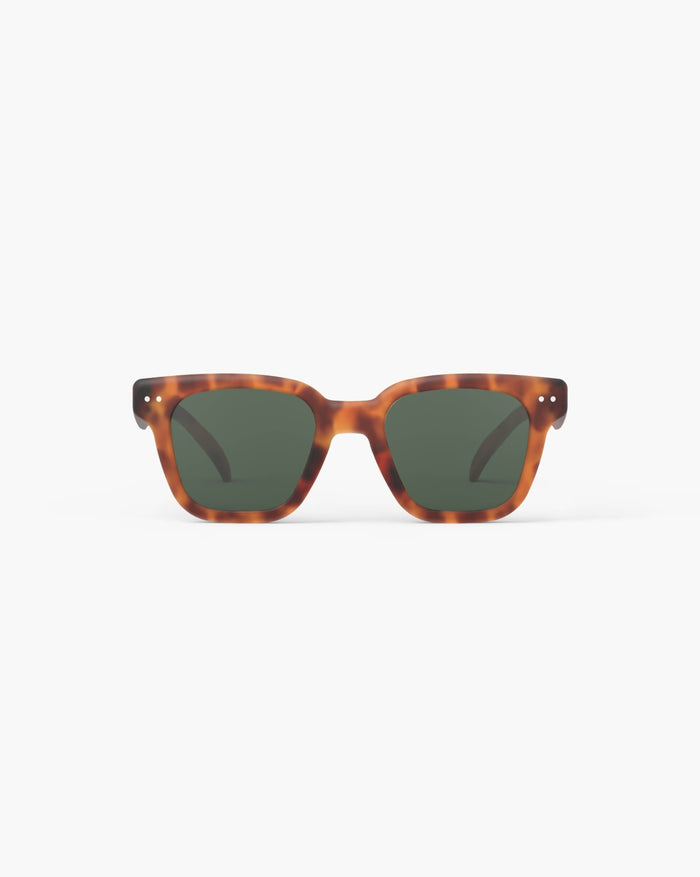 Izipizi Sunglasses #ROAD - Havane - Soft Green Lenses