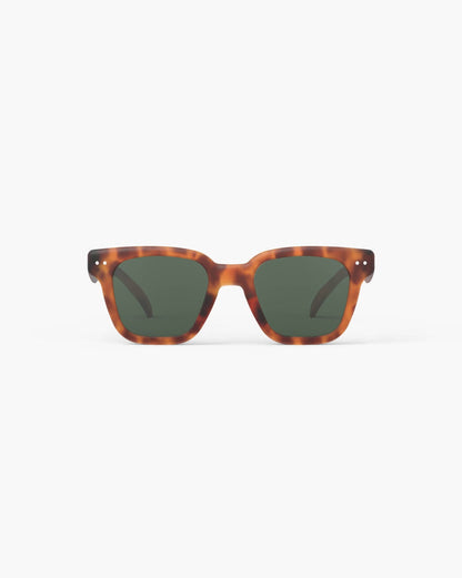 Izipizi Sunglasses #ROAD - Havane - Soft Green Lenses