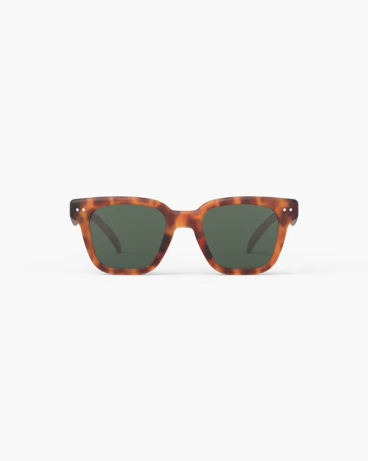 Izipizi Sunglasses #ROAD - Havane - Soft Green Lenses