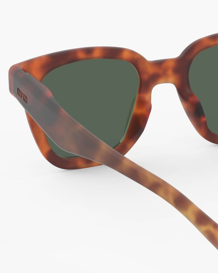 Izipizi Sunglasses #ROAD - Havane - Soft Green Lenses