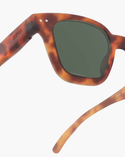 Izipizi Sunglasses #ROAD - Havane - Soft Green Lenses