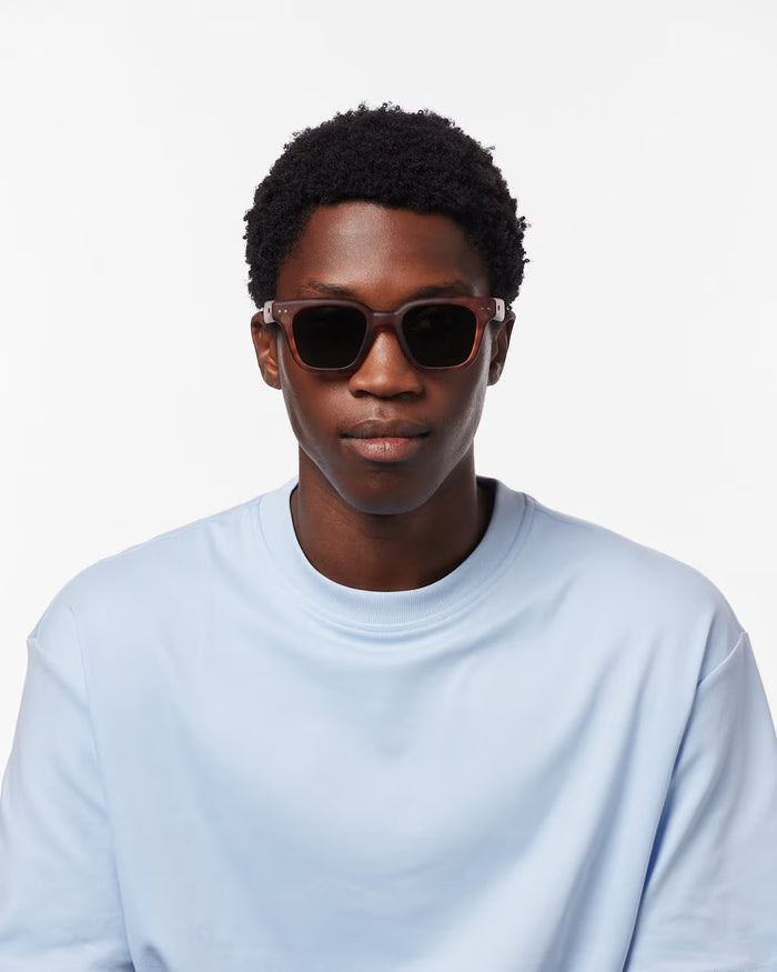 Izipizi Sunglasses #ROAD - Havane - Soft Green Lenses