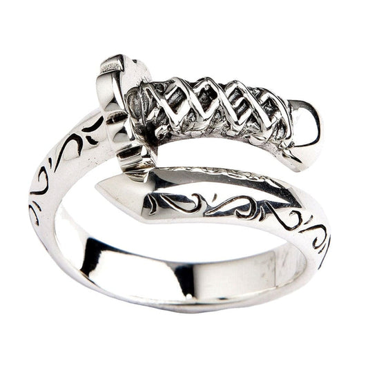 Sterling silver Japanese samurai sword ring
