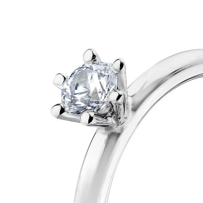 Julie 0,10 ct + Plain silverring | Vigsel / Förlovningsringar Par
