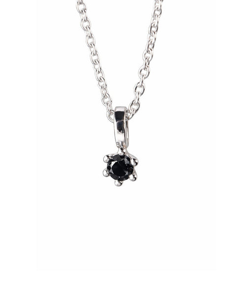 Diamanthalsband i silver med svart diamant 0,10 ct