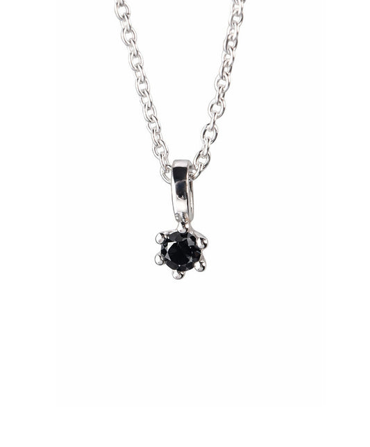 Diamanthalsband i silver med svart diamant 0,10 ct
