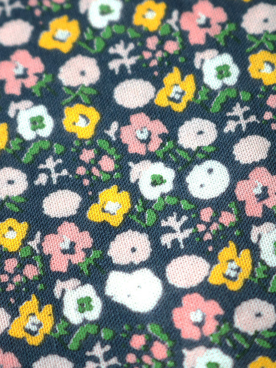 Kapital Fastcolor Selvedge Bandanna (SKULL & FLOWER) - Navy