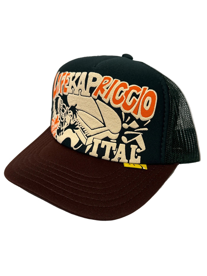 Kapital LIFE KAPRICCIO Track Cap - Dark Green / Brown