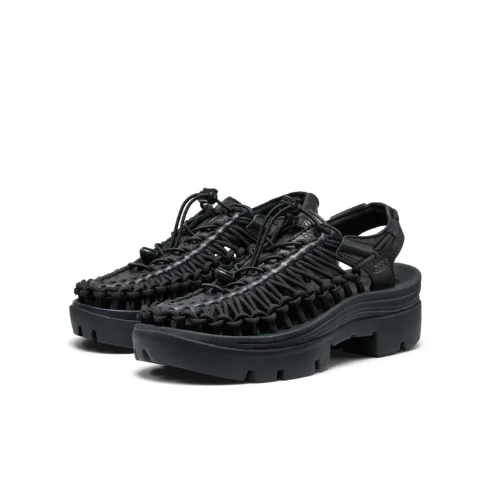 Keen All Gender UNEEK PLT Sneaker - BLACK SMOOTH LEA