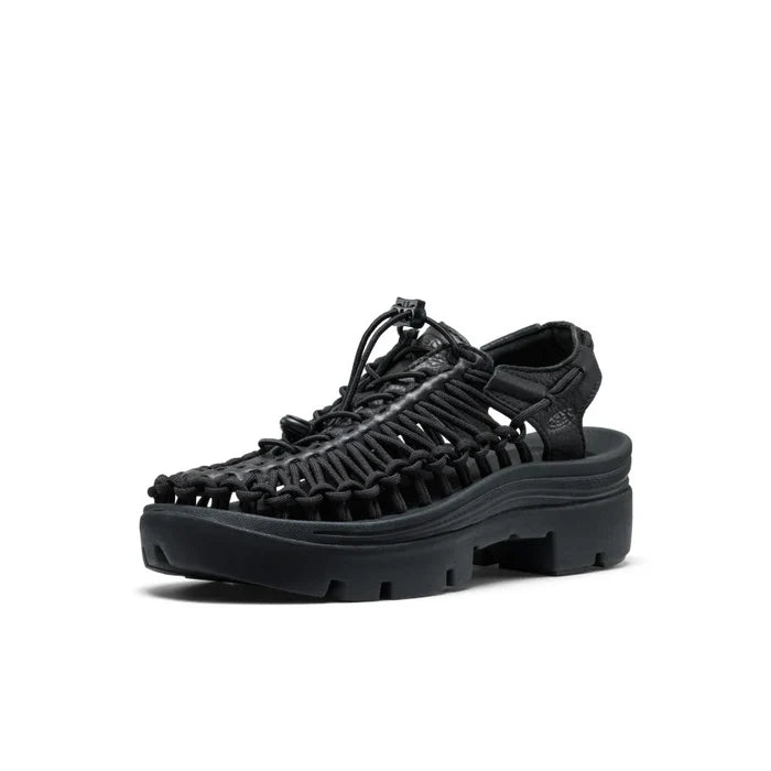 Keen All Gender UNEEK PLT Sneaker - BLACK SMOOTH LEA