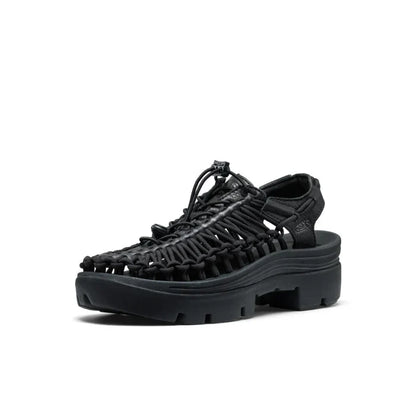 Keen All Gender UNEEK PLT Sneaker - BLACK SMOOTH LEA