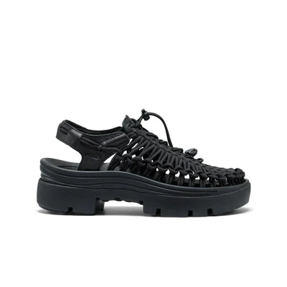 Keen All Gender UNEEK PLT Sneaker - BLACK SMOOTH LEA