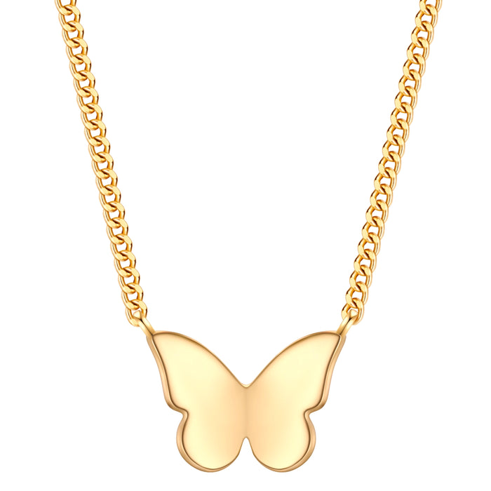 Kette mit Anhänger Schmetterling gelbgold