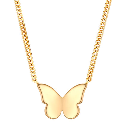 Kette mit Anhänger Schmetterling gelbgold