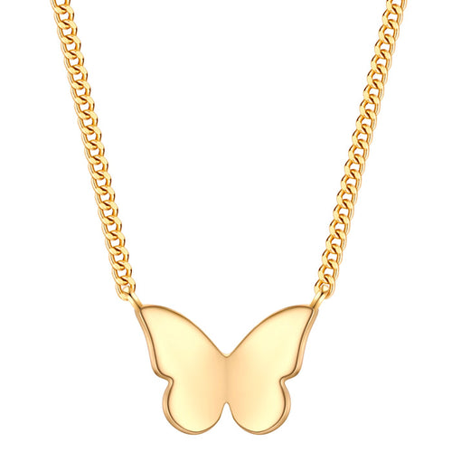 Kette mit Anhänger Schmetterling gelbgold