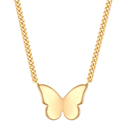 Kette mit Anhänger Schmetterling gelbgold