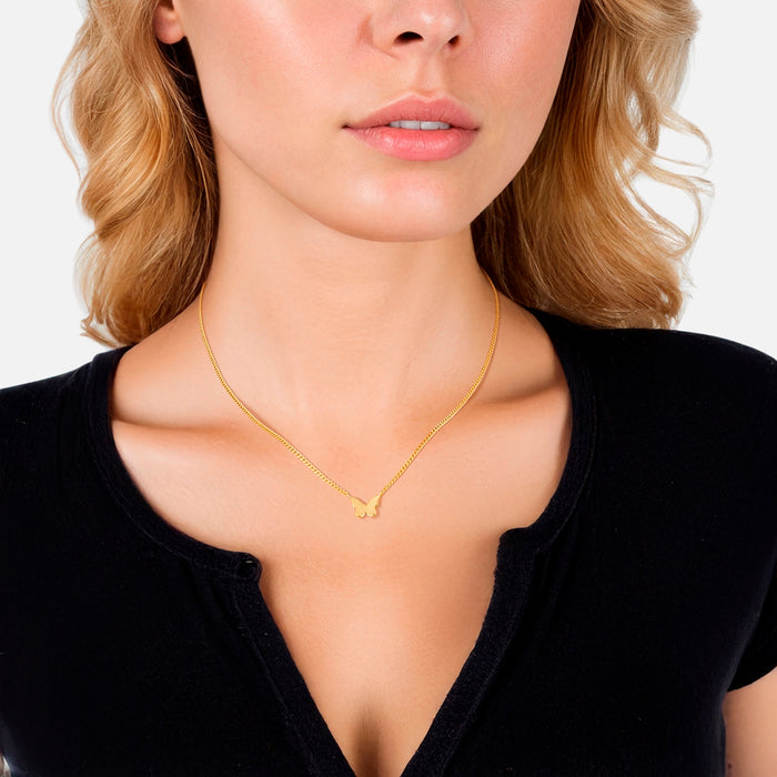 Kette mit Anhänger Schmetterling gelbgold