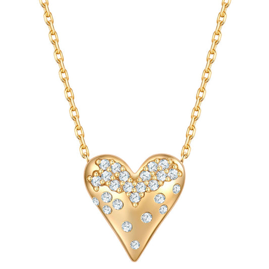 Kette mit Herz-Anhänger gold mit Zirkonia