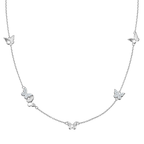 Kette mit Schmetterlings-Anhänger silber Zirkonia