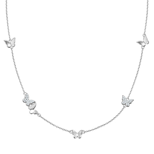 Kette mit Schmetterlings-Anhänger silber Zirkonia