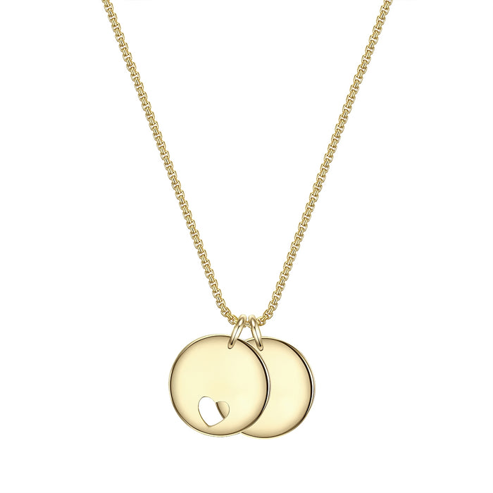 Kette PLÄTTCHEN-ANHÄNGER mit Herz gelbgold