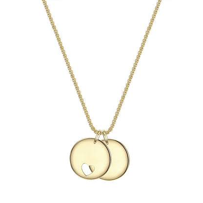 Kette PLÄTTCHEN-ANHÄNGER mit Herz gelbgold