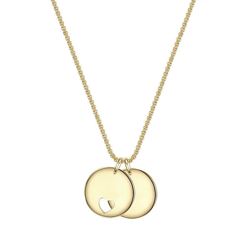 Kette PLÄTTCHEN-ANHÄNGER mit Herz gelbgold