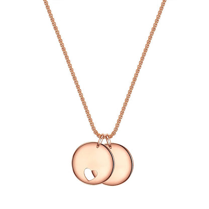 Kette PLÄTTCHEN-ANHÄNGER mit Herz roségold