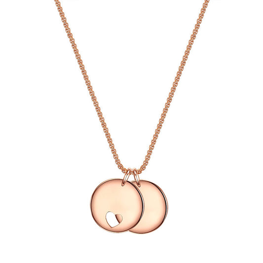 Kette PLÄTTCHEN-ANHÄNGER mit Herz roségold