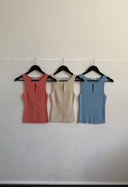 Key-Hole Knit Tank Avena