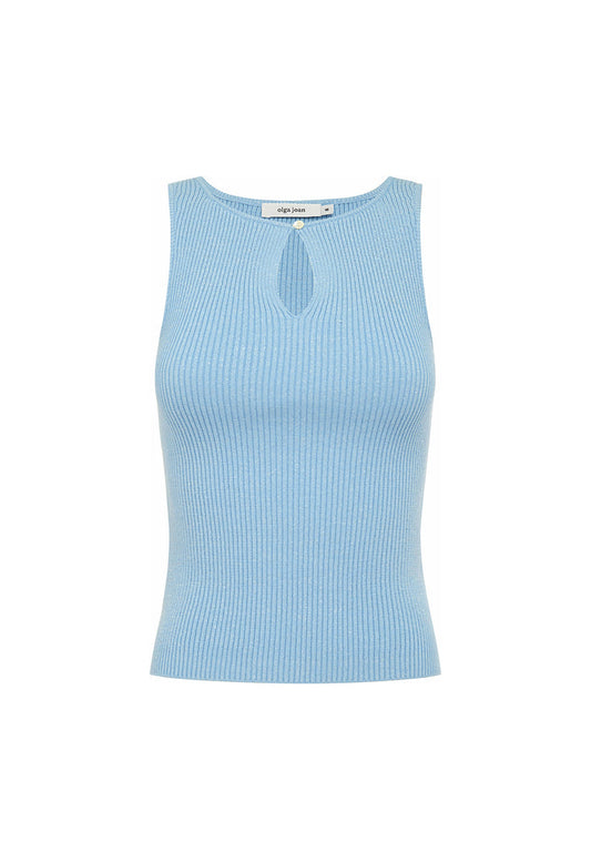Key-Hole Knit Tank Cielo