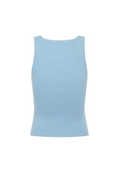 Key-Hole Knit Tank Cielo