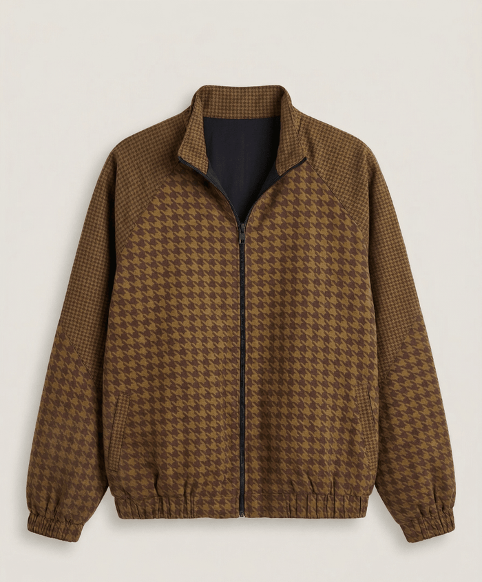 Khaki Check Jacket - Naymish Designs