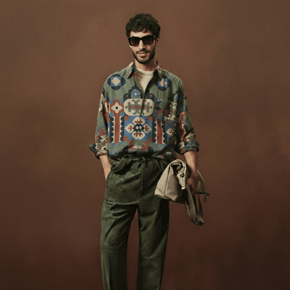 Kilim Edit No 7 - Luxury Designer Shirt | Soft Cotton or Pure Linen | Partywear shirt for Men - Naymish Designs