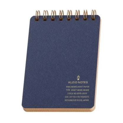 Kleid Stationery Work Memo - A7 Grid Notebook - Navy